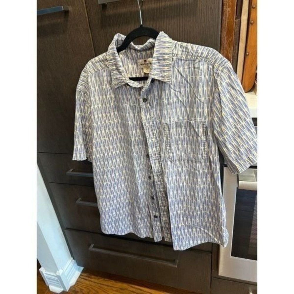 Vintage Woolrich Shirt Women large Button Down plaid‎ short sleeve